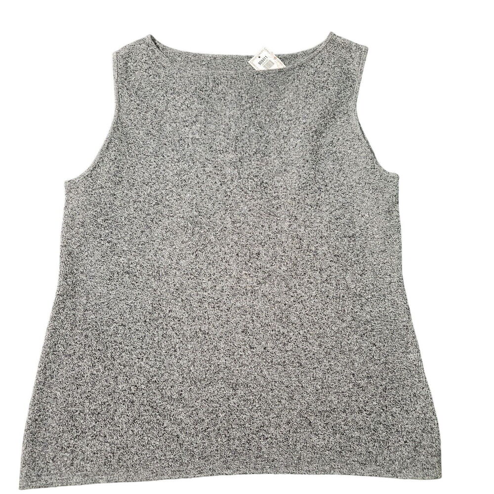 Chicos Design Womens Tank Top Grey Size 3 Linen Blend Pullover Sleeveless